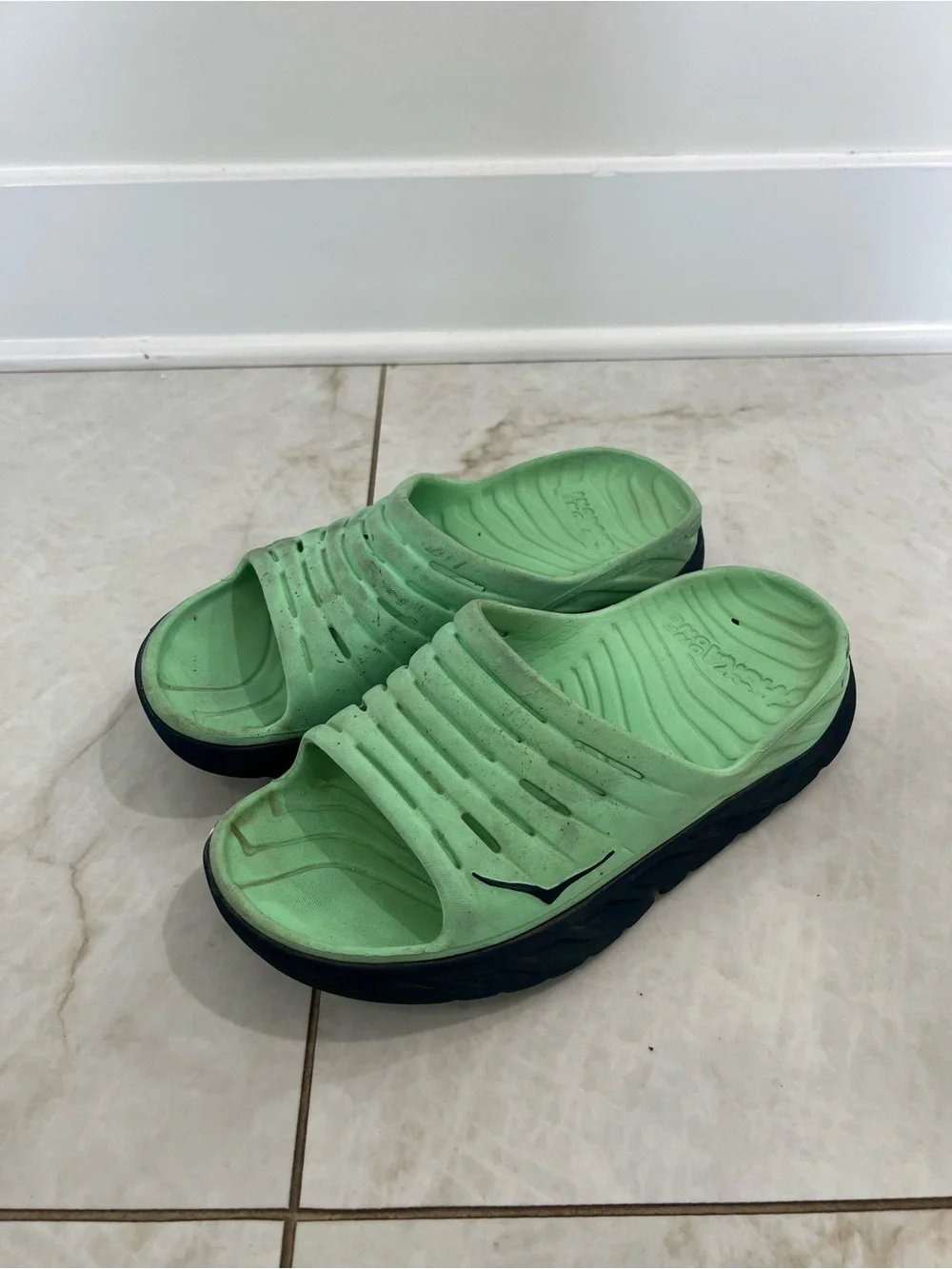 Hoka One One Mint Green Ora Recovery Slides Size 9 Men's